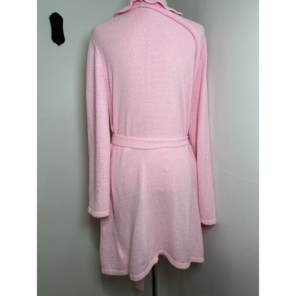 Lilly Pulitzer Soft Pink Plush Melville Ruffle Belted Robe Size XL - Picture 4 of 8